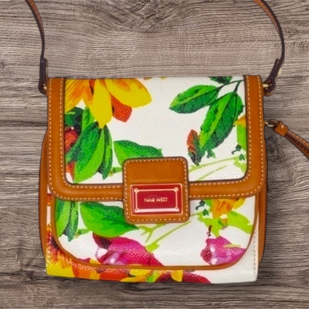 Nine West Floral‎ Structured Crossbody Bag Dopamine Bright
